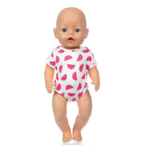 45cm doll clothes cute watermelon print summer romper for reborn baby doll toys