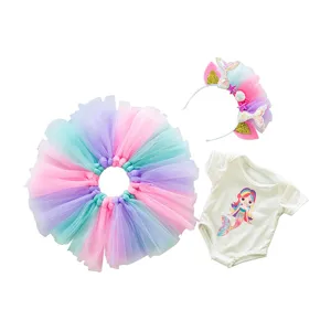 18 zoll puppenkleidung set tutu rock meerjungfrau haarreif romper prinzessin puppenkostüm