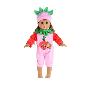 18 pollici vestiti da bambola americana set di romper di frutta di cartone animato