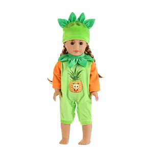 Vestiti per bambole americane da 18 pollici serie frutta tuta ananas cappello 45cm