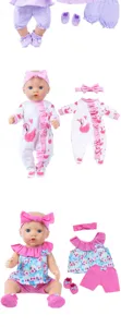 18 inch baby doll clothes set cute flamingo romper headband shoes toy accessories outfit