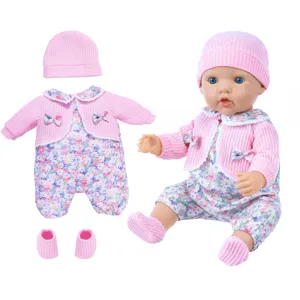 18 inch baby doll clothes set cute pink floral romper cardigan hat shoes for doll accessories
