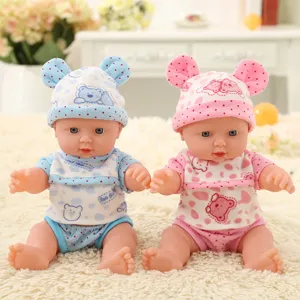 Set di bambole neonate in vinile da 30 cm con cappelli e vestiti da orsetto per gioco di bambini.