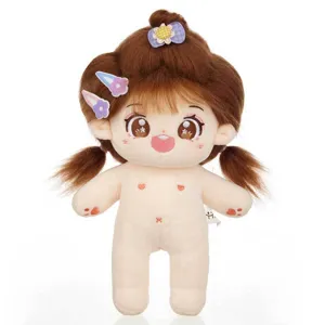 20cm Ohne Attribut Baumwolle Pluesch Puppe Nackt Spielzeug Flauschiges Haar Figur Neu