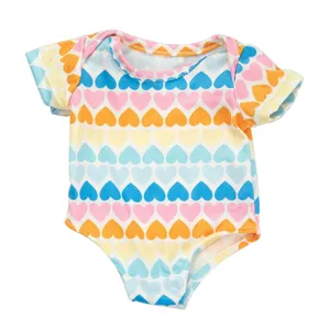 Buntes Herzmuster Puppen Body Kurzarm Puppenkleidung niedliches Outfit Accessoire