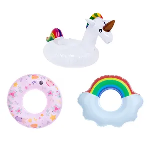 Miniatur Puppenhaus Schwimmring Für Puppen PVC Bunt Regenbogen Meerestiere Aufblasbares Zubehör Für Kinder Rollenspiel Spielzeug