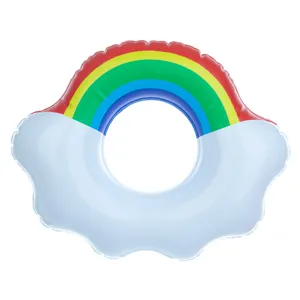 Aufblasbarer Regenbogen Wolke Schwimmring Pool Floß Kinder Sommer Wasserspaß Spielzeug