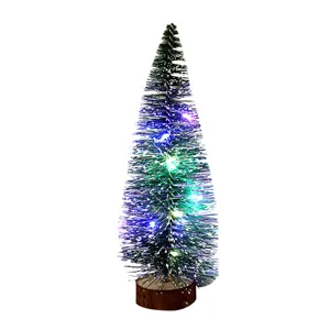 Miniatur Weihnachtsbaum Puppenhaus Zubehör mit LED Lichtern für Mikro Landschaftsdeko