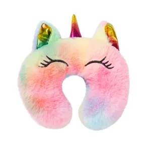 Regenboog eenhoorn pluche nekkussen en pop accessoire, zachte comfortabele steun.