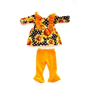 Sunflower doll clothes set 18 inch American girl doll outfit cute reborn doll accessories