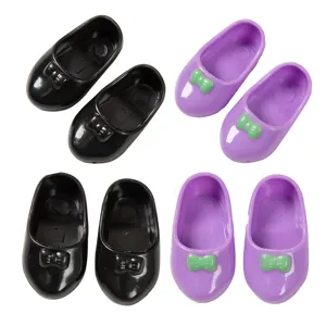 Plastik Puppenschuhe Mit Schleifen Dekoration Kleine Flache Schuhe Für Puppen Zubehör Leicht Langlebig Spielzeug Schuhe Für Mädchen Puppen