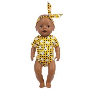 18 Zoll Puppenkleidung Sommer Strampler Jumpsuit Set Mit Passendem Stirnband Hase Punktiert Floral Bedruckt Baby Puppen Outfits Zubehör Kinder Spielzeug Kleidung