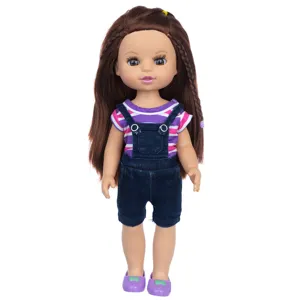 Vinyl Mädchen Puppe Mit Kleidung Schuhen Braunen Haaren Mode Verkleiden Puppe Für Kinder Rollenspiel Spielzeug Geschenk