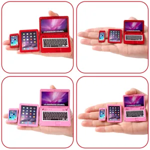 1:6 Puppenhaus Miniatur Laptop Tablet Handy Set süße Puppenmöbel Spielzeug Zubehör.