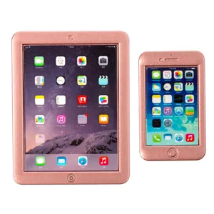 1:6 Puppenhaus Miniatur Tablet und Smartphone Modell Spielzeug Zubehör, Roségold Detailansicht.