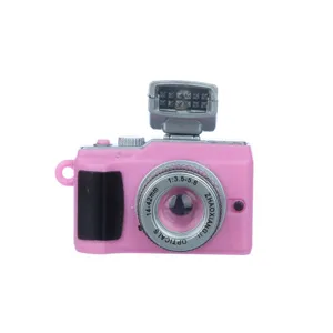 Miniatur Puppenhaus rosa Kamera Spielzeug Modell für BJD Puppen süße simulierte DSLR Requisite.