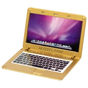 1:6 puppenhaus miniatur laptop modell gold computer spielzeug zubehör für puppenstube deko