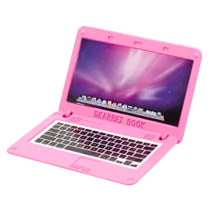 1:12 miniatur rosa puppenhaus laptop modell puppen spielzeug zubehör süßer mini computer