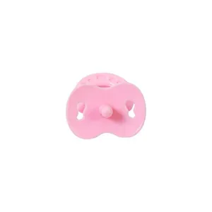 Mini rosa Puppenhaus Spielzeug Schnuller Detailansicht, süßes Babypuppe Zubehör zum Spielen.