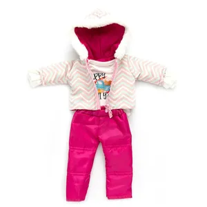 18 Zoll amerikanische Puppenkleidung Set mit Kapuzenjacke und rosa Hosen für Anziehaccessoires