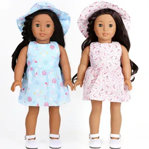 18 Zoll amerikanische Puppenkleidung Blumenkleid Set, süßes Outfit für Mädchen Geschenk.
