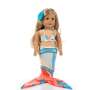 18 Zoll amerikanische Mädchen Puppe Meerjungfrau Outfit Kleidung Set mit Bikini Rock.