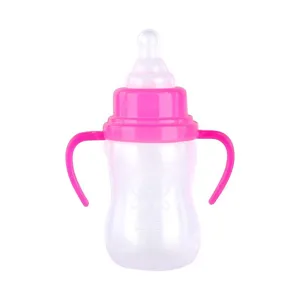 Miniatur Puppen Babyflasche Spielzeug mit Griffen und Bär Design für Puppenhaus Zubehör.