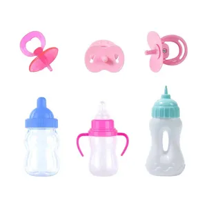Puppenhaus Mini Babyflasche und Schnuller Spielzeug Set, süsses Rollenspiel Zubehör.