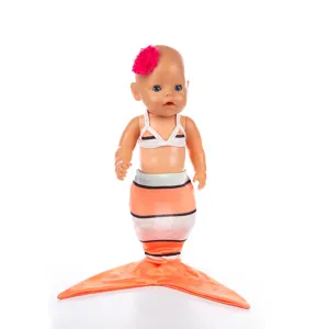 Wunderschönes Meerjungfrau Puppenkleidung Set mit Bikini und Fischschwanz für Puppen.