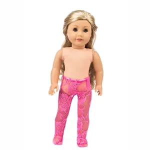 18 zoll puppenkleidung rosa spitzen leggings outfit für amerikanische puppen accessoires