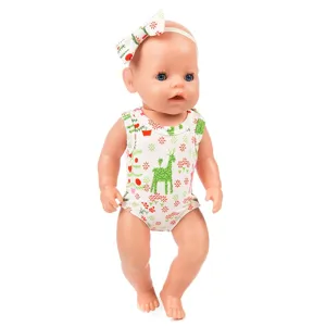 43cm baby doll with christmas onesie and headband cute vinyl newborn doll toy for kids