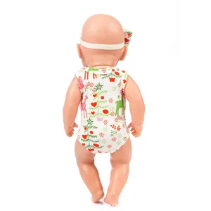 43cm baby doll Christmas onesie romper with headband festive doll clothes accessory