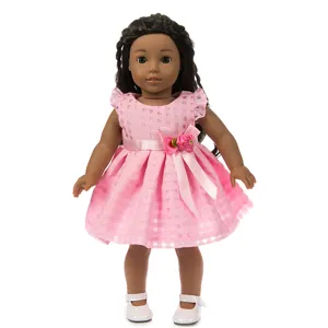 18 zoll puppenkleidung rosa prinzessin kleid set fuer amerikanische maedchen puppen