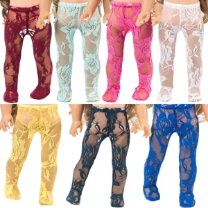 Spitzen Leggings Puppenkleidung Für 18 Zoll Amerikanische Mädchen Puppen Zubehör Verschiedene Farben Blumenmuster Strümpfe