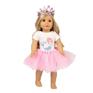 18 zoll amerikanische puppenkleidung meerjungfrau tutu kleid set fuer kinder spielzeug