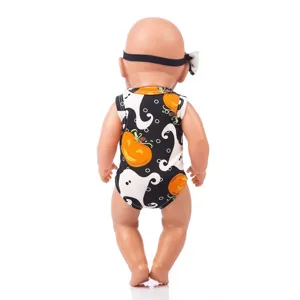 18 inch baby doll clothes 43cm doll romper cute Halloween pumpkin ghost outfit accessories