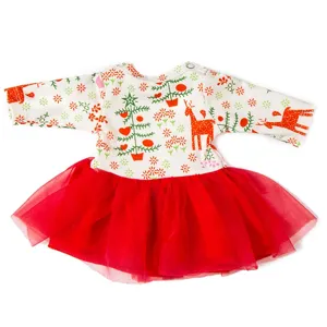 18 Zoll Puppenkleid Weihnachten Prinzessin Outfit Roter Tüllrock für 45cm Puppen