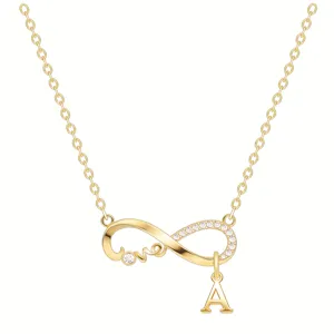 Collana Iniziale Infinito Placcata in Oro per Donna Strass Amore Ciondolo Alfabeto Lega di Rame Gioielli Regalo Catena della Clavicola