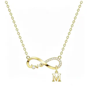 Collana con ciondolo lettera M simbolo infinito oro catenella clavicolare minimalista donna