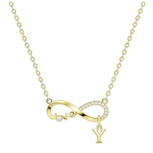 Collana con ciondolo lettera Y simbolo infinito oro zircone cubico amore catena clavicola gioielli