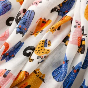 Foulard léger et respirant imprimé de chats mignons printemps été accessoire femme