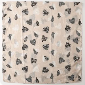 Bufanda Estampado Corazon Leopardo Y Cebra Ligera Verano Proteccion Solar Mujer Moda