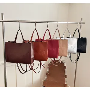 Mujer gran capacidad bolso tote vintage elegante bolso de hombro de cuero PU moda