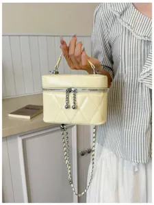 Bolso cruzado acolchado con cadena estilo coreano, bolso de mano minimalista para mujer.