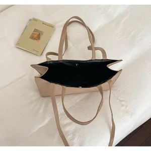 Bolso tote de gran capacidad en cuero PU para mujer elegante bolso de hombro diario
