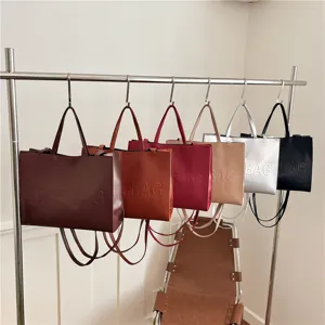 Bolso tote grande de cuero PU para mujer otono vintage bandolera trabajo varios colores