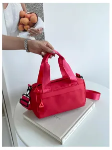 Bolso cruzado informal de nylon para mujer, bolso de mano moderno con cierre de cremallera.