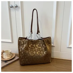 Large capacity tote bag with stylish digital pattern, perfect for daily commuting and women.