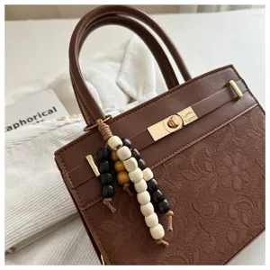 Bolso de mano marrón vintage mujer retro elegante bolso bandolera clásico bolso de cuero