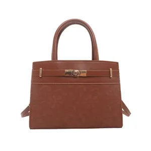 Bolso de mano marron vintage para mujer elegante de cuero bolso bandolera casual diario chic